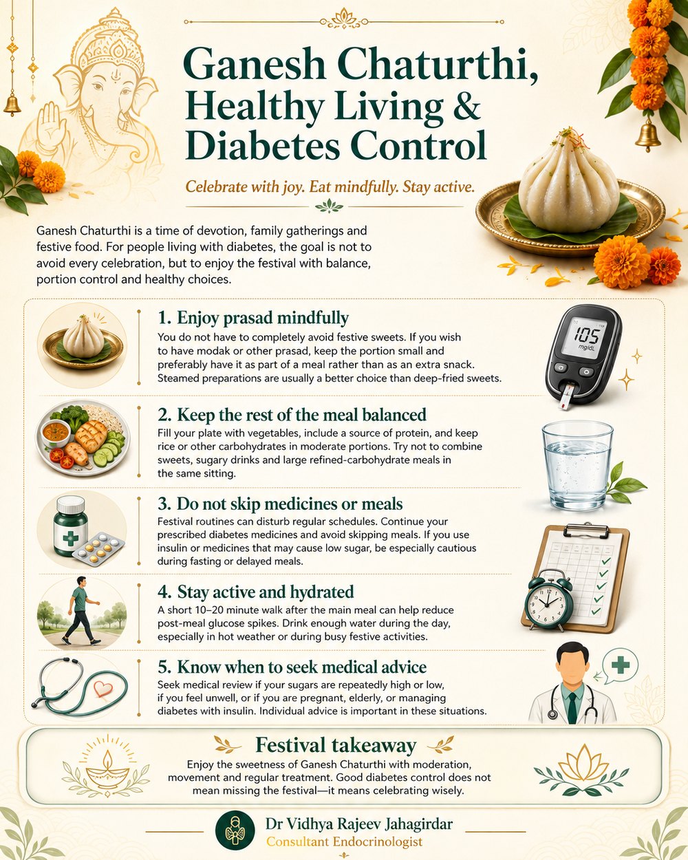 Ganesh Chaturthi, healthy living and diabetes control patient guidance